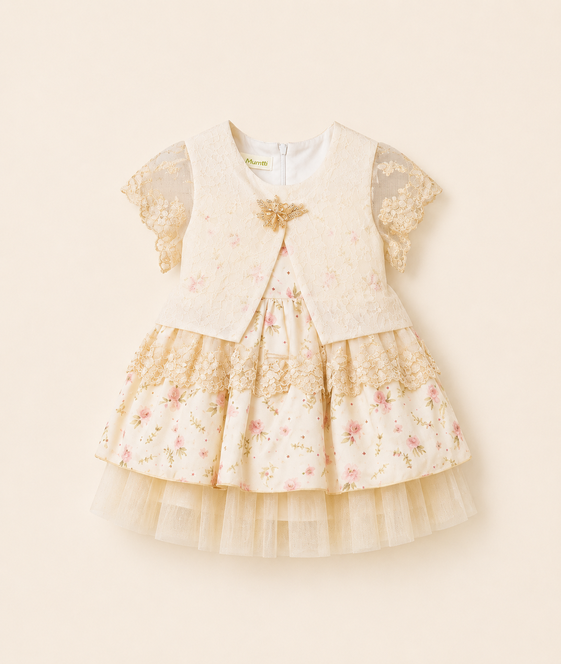 Cream Flower Frock