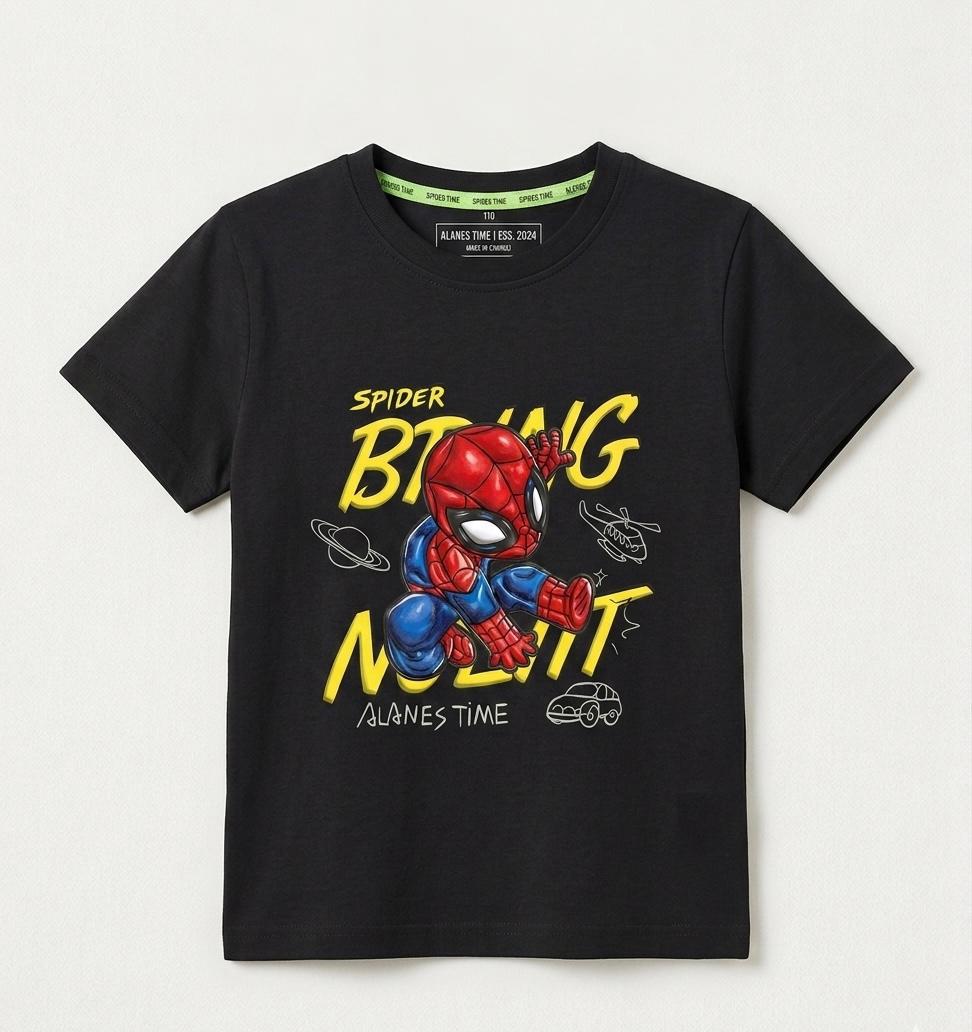 Black Spiderman T Shirt
